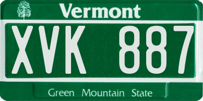 VT license plate XVK887