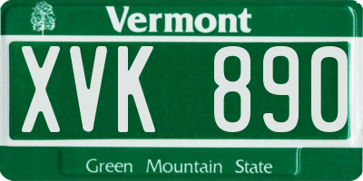 VT license plate XVK890