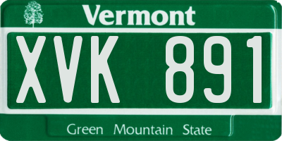 VT license plate XVK891