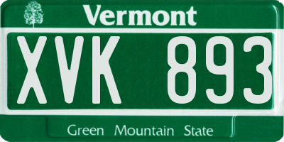 VT license plate XVK893