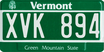 VT license plate XVK894
