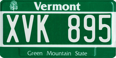 VT license plate XVK895