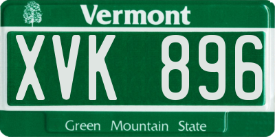 VT license plate XVK896