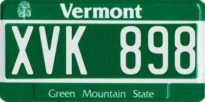 VT license plate XVK898