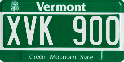 VT license plate XVK900