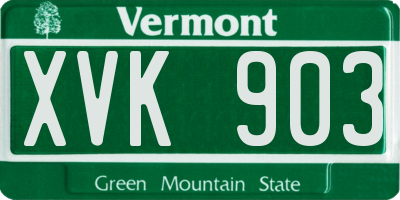 VT license plate XVK903