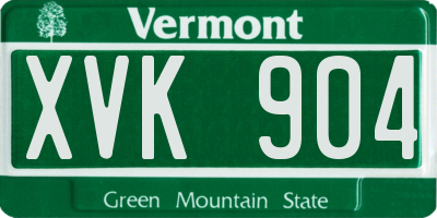 VT license plate XVK904