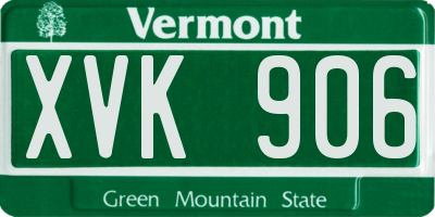 VT license plate XVK906