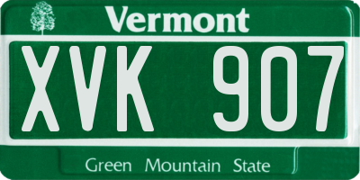 VT license plate XVK907