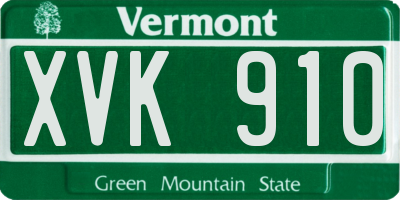 VT license plate XVK910