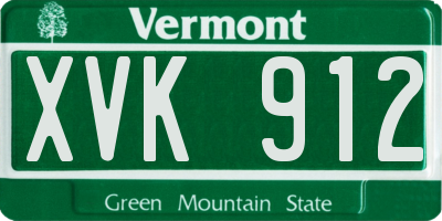 VT license plate XVK912