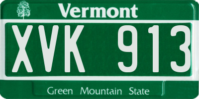VT license plate XVK913