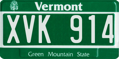 VT license plate XVK914