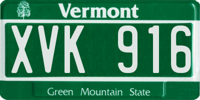 VT license plate XVK916