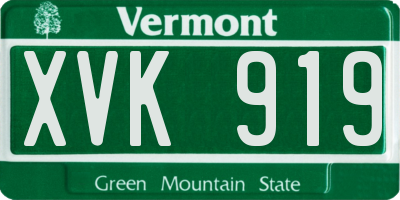 VT license plate XVK919