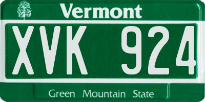 VT license plate XVK924