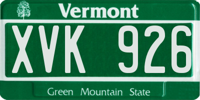 VT license plate XVK926