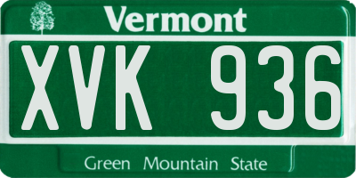 VT license plate XVK936