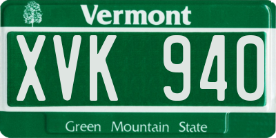 VT license plate XVK940