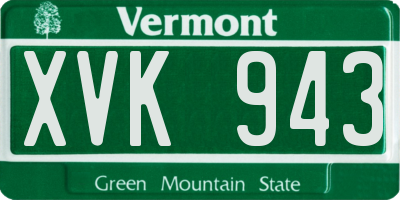 VT license plate XVK943