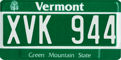 VT license plate XVK944