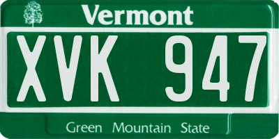 VT license plate XVK947