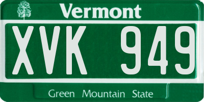 VT license plate XVK949