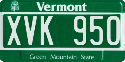 VT license plate XVK950