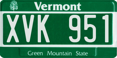 VT license plate XVK951