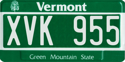 VT license plate XVK955