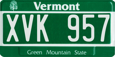 VT license plate XVK957