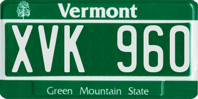 VT license plate XVK960
