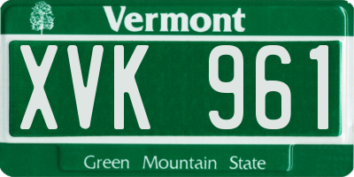 VT license plate XVK961