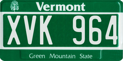 VT license plate XVK964