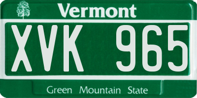 VT license plate XVK965