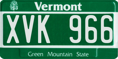 VT license plate XVK966