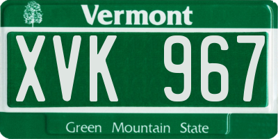VT license plate XVK967