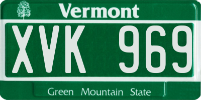 VT license plate XVK969