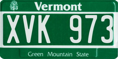 VT license plate XVK973