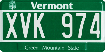 VT license plate XVK974