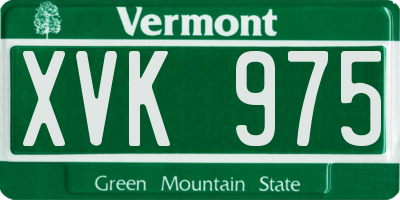 VT license plate XVK975