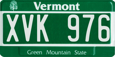 VT license plate XVK976