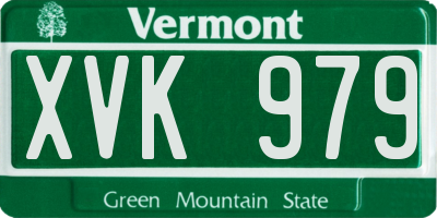 VT license plate XVK979
