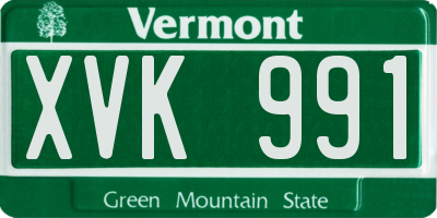 VT license plate XVK991