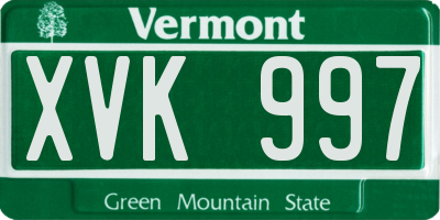 VT license plate XVK997