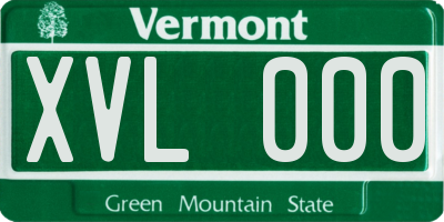 VT license plate XVL000