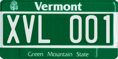 VT license plate XVL001