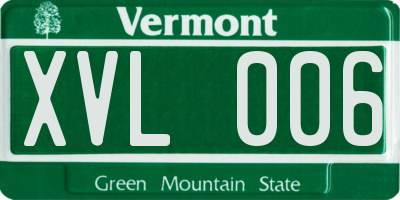 VT license plate XVL006