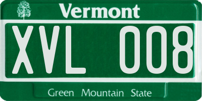 VT license plate XVL008