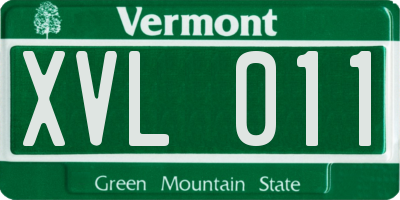 VT license plate XVL011
